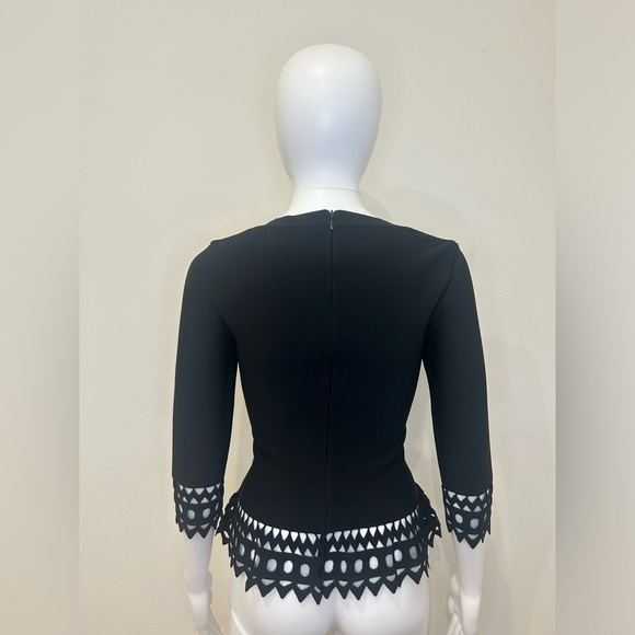 Black Alaïa Quarter Sleeve Top - Picture 2 of 11